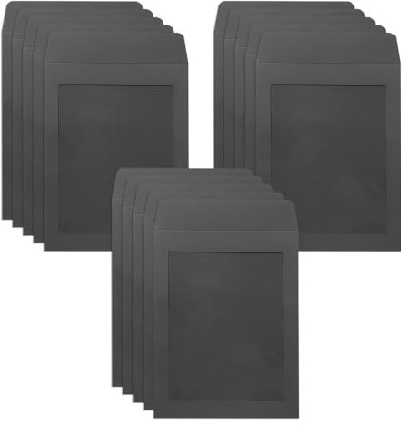 WYAN 15 Stück A5 Schwarz Briefumschläge mit Fenster, Kraftpapier Umschläge, Geschäftsumschläge, Fensterumschläge, für Briefe, Geschäftspost(16.5 * 21.5cm,Karte und Kleber nicht enthalten)