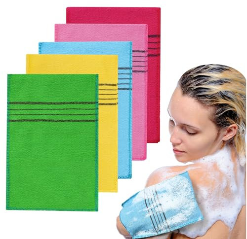 URAQT Peelinghandschuh, 5 Stück Exfoliating Gloves peelinghandschuhe, Peeling-Handschuhe Körper, handschuh Körperpeeling für Körper und Gesich