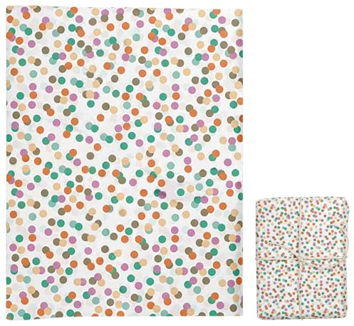 Jwssor Dot Tissue and Polka Dots, Rainbow Tissue - 20 Colorful Sheets (14x20 in) for Gift Wrapping