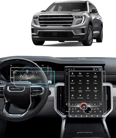 For 2025 2026 GMC Acadia Matte Anti-Glare Screen Protector -(3PCS) 2024 2025 2026 Acadia (Elevation/AT4/Denali) Accessories 15Navigation (1*Tempered Glass) &11Dashboard (2* Nano Film) Touch Screen Film