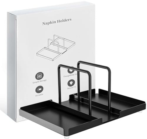 Porte Serviette De Table,Porte-Serviettes Noir En Métal,Avec Plateau,Papier Porte Serviettes,Distributeur De Serviettes En Papier,Pour Tables, Cuisines, Pique Nique, Restaurants