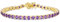 FANCIME February Birthstone Tennis Bracelet, 14K Gold Plated Amethyst Tennis Bracelets for Women, Fine Jewellery Wedding Bridal Prom Birthday Gift for Her Women Girls
