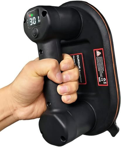 300KG Akku Vakuum Saugheber mit 2*4000 mAh Akku Saugnapf mit Automatischer Nachsaugung|Digitalanzeige, 27.5cm Länge,Akku Fenstersauger, Plattenheber Terrassenplatten für Raue Oberflächen Fliesen,Glas
