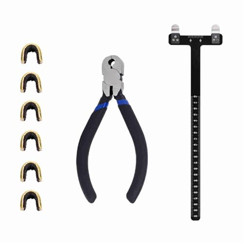 Walfront Archery Nock Pliers Nocking Points Set T Square Ruler Bow String Adjustment Tool for Recurve and Compound Bows (Black)