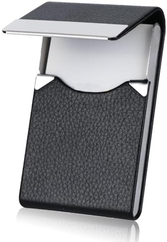 Portatarjetas de Visita, Bolsillo para Tarjetas de Metal, mini pitilleros de acero inoxidable, Estuche de Identificación de Acero Inoxidable Ultrafino, para actividades al aire libre, negro