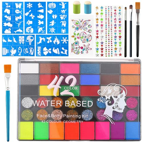 Pintacaras Infantil, Pintura Facial y Corporal,Pintura Cara para Niños Halloween,Juego de Maquillaje Lavable,Pinturas Cara para Niños,Kit Pintacaras,para Maquillaje Halloween Carnaval