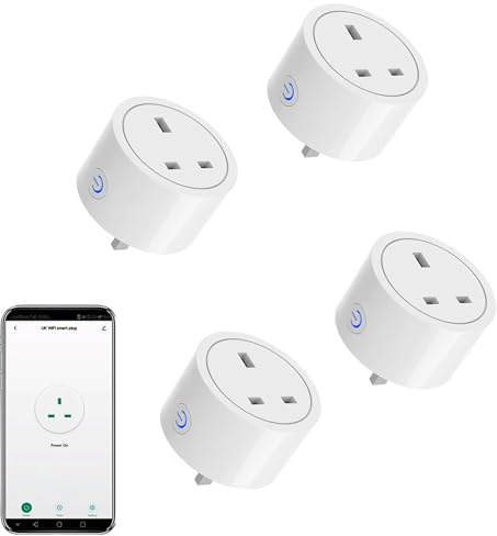 Jinvoo Smart Plug, WiFi Smart Socket Compatible with Alexa and Google, Mini Smart Alexa Socket, No Hub Required, 4-Pack