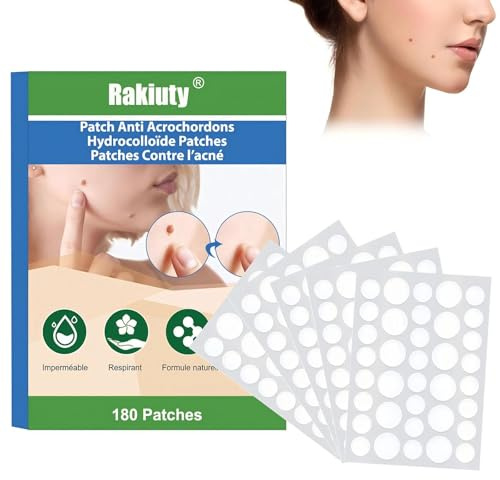 Patch Anti Acrochordons,Anti Verrues,Wart and Mole Removal Patches,Hydrocolloïde Patches,Détartrant Les Verrues Pour Les Mains et Les Pieds,180 Pièces