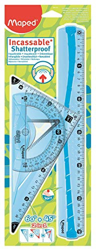 Maped Kit de traçage géométrie incassable - modele aleatoire bleu ou vert