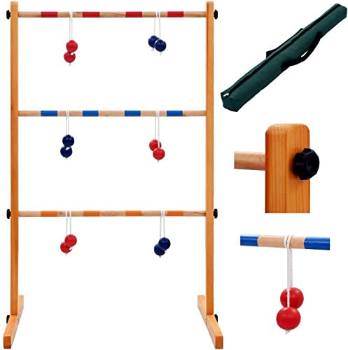 Izzy Leitergolf Outdoor Holz Leiterspiel - Wurfspiel Familie Kinder Feier im Freien Spiel‎ Spaßsport für Jung und Alt ab 3 Jahren (100H x 62L x 60W cm)