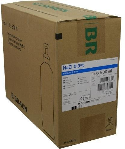 B Braun - Lote de 10 frascos de solución de enjuague NaCl 0,9% Ecolav 10 x 500 ml