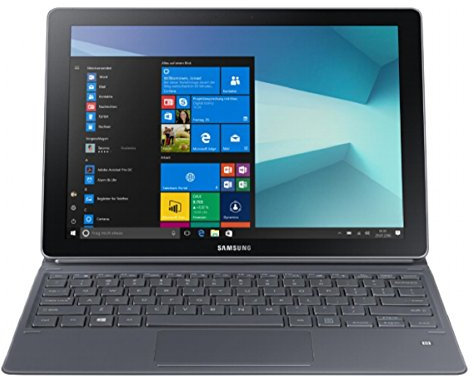 Samsung Galaxy Book W728 30,44 cm (12 Zoll) LTE Convertible Tablet PC (Intel Core i5 7200U, 8GB RAM, 256GB SSD, Intel HD 620, Windows 10 Pro) silber