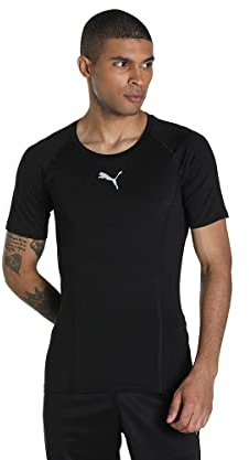 Artze Wall Art PUMA Men Liga Baselayer Tee Short Sleeve Functional Underwear - Black, Small