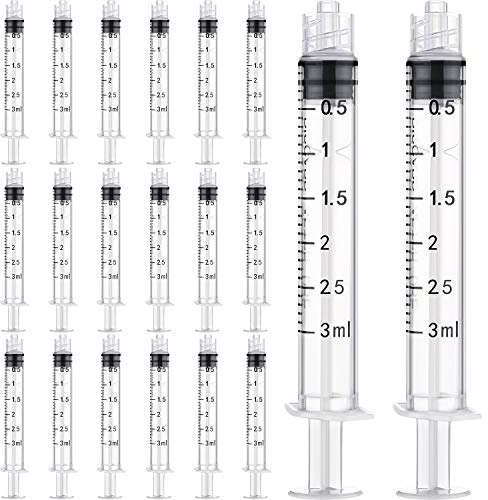 TecUnite 20 Pack Syringe, Plastic Curved Syringes for Epoxy Resin, Craft, Feeding Pets Animals, Oil or Glue Applicator