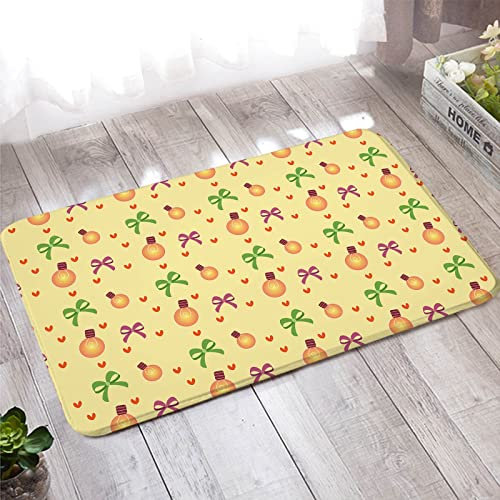 Bishilin Weihnachten Badteppiche rutschfest Waschbar, Türmatten Haustür Innen 40x120 Dekokugeln Knoten und Herzen Muster Fußmatten Haustür Wohnzimmer Kinderzimmer