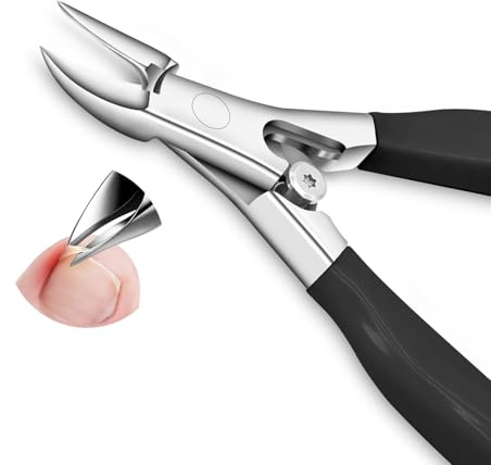 Cortaúñas de Dedos de los Pies,Recortador de Uñas Acero Inoxidable para Uñas Gruesas o Encarnadas,Tijeras Uñas para Manicura y Pedicura de Adultos(Negro)