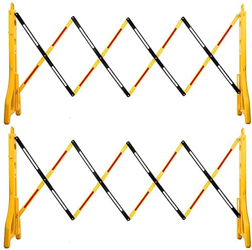 HPJDJXB Barrière de sécurité, 2 barrières Pliantes Extensibles remplies d'eau, barrière Mobile en Plastique avec Bandes réfléchissantes, for Le stationnement, la Construction de Conduite