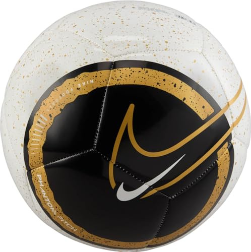 Nike Unisex Round Ball Nk Phantom - Ho23, White/Black/Gold/Gold, FN4111-100, 5
