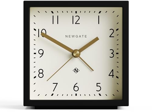 Newgate® Equinox sveglia | Allarme moderno a forma di cubo di design | Nero | Ideale per comodino, scrivania, mensola e mensola del camino | Accessorio per camera da letto e ufficio midecentury