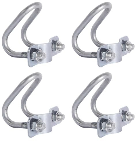4 abrazaderas de tubo cruzado de zinc galvanizado de hierro de 25 x 25 pulgadas, clip de tubo con soporte en U, soporta tubos de diámetro máximo, para jardín, invernadero, conexiones de guardería