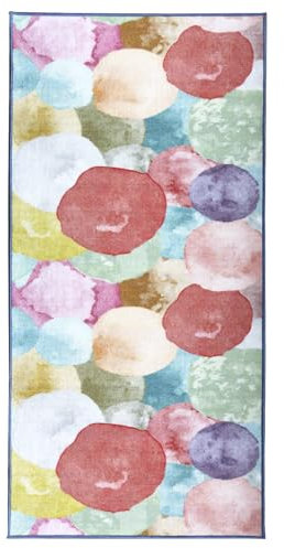 KARAT Teppich Kinderzimmer Mädchen & Jungen Kinderteppich Läufer für Babyzimmer, rutschfeste Rückseite, Robust und Pflegeleicht, 80 x 450 cm, Bunt (Sugar Ballons)