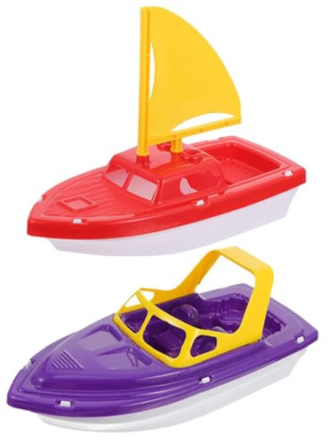 HEMOTON Beach Toy Set 2Pcs Plastic Toy Boats for Toddlers Bath Pool Water Play Floating Boat Toys for Outdoor Summer Fun Kids Party Favors