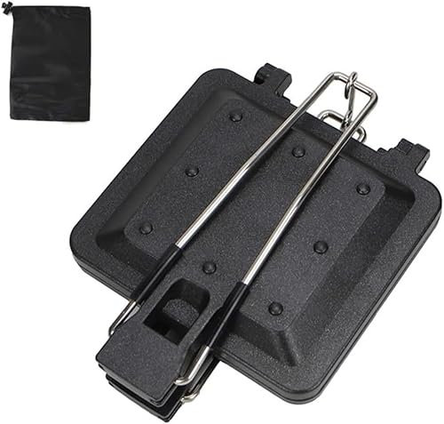 Daaxing Panino pieghevole portatile in lega di alluminio da campeggio grill multifunzione cottura panini Maker, toastie Maker con manico per la colazione in cucina