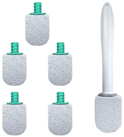 Scettar Pierre ponce pour WC, 6 pièces, pierre ponce naturelle, nettoyage avec poignée, pierre ponce à tête ronde, peut être utilisé pour nettoyer les taches dans les salles de bains, toilettes,