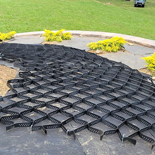 Grille stabilisateur de sol pour parking, jardin, allée, en plastique souple, pour sable, gravier, géo (5 m x 10 m)