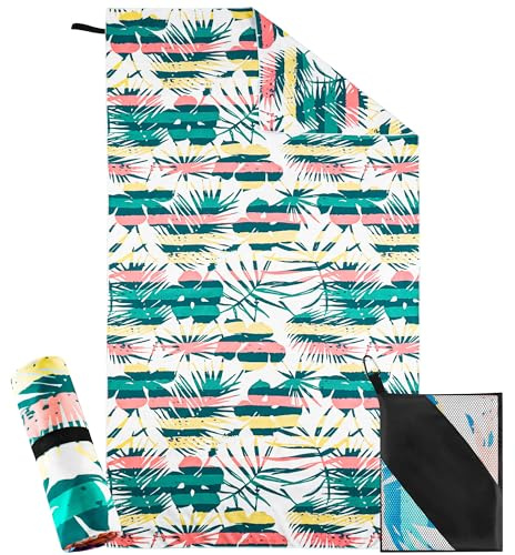 Toalla Playa XXL 90×180 cm, Toalla Grande de Microfibra de Secado RáPido, Toalla de Baño Sin Arena, Manta de Playa Mujer