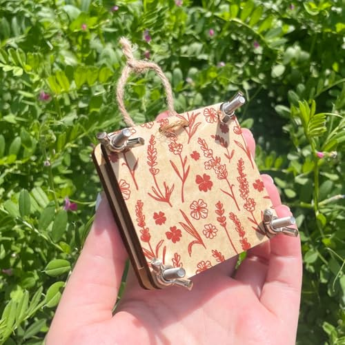 Happinit Mikroblumenpresse, kleine Blumenpresse, Taschenblumenpresse, Mini-Pflanzen-Erhaltungs-Kit für Kunst- und Handwerksliebhaber (Silber)