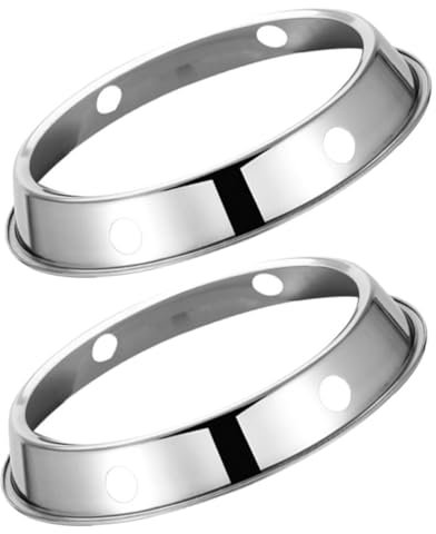 SHINEOFI Lot De 2 Anneaux En Acier Inoxydable Pour Cuisinière à Gaz, Support Stable Pour Wok Et Casserole De Taille Moyenne, Accessoires Robustes Cuisine Domestique, Résistants à La Chaleur
