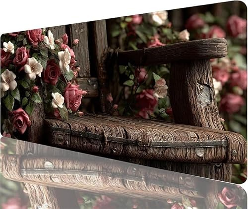 Tapis de Souris Fleur Tapis de Souris Gaming xxl 1200x600x3mm,Chaise Mouse Pad Imperméable et Antidérapant les Bords à Double Couture Assurent Durabilité,Tandis Microfibre Précision Cadeaux Homme N1-2