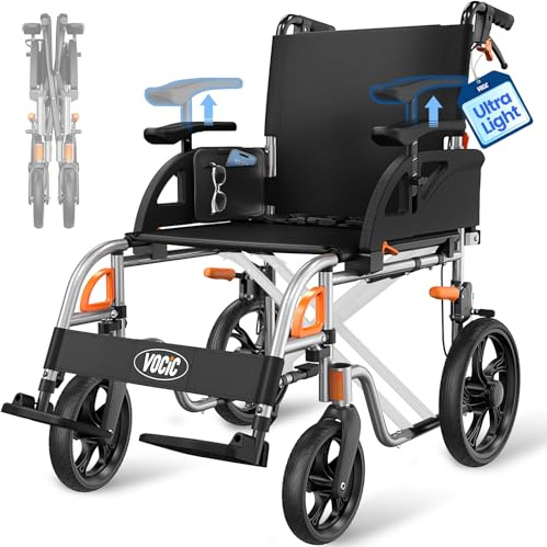 VOCIC U12 Silla de Ruedas Plegable Ligera Ergonómica