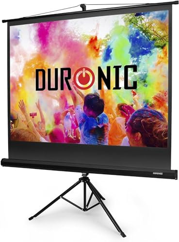 Duronic TPS86/ 43 Stativleinwand / 86 / 4:3 / 175 x 131cm / 4 K Full HD 3D / Verstärkung 1.0 / Beamer Leinwand / Projektor Leinwand / Ideal für Heimkino, Büro, Präsentationen, Schulen, Events