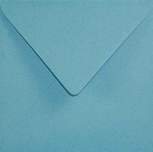 Netuno 100 buste da lettera quadrate blu azzurro buste lettere ecologiche 153x 153 mm 110g Woodstock Azzurro buste colorate per inviti partecipazioni compleanno battesimo buste da lettere vintage
