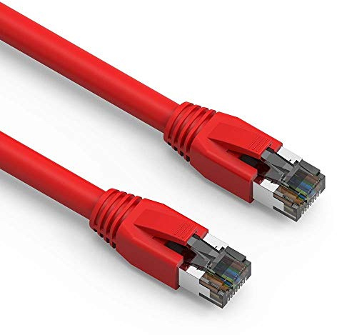 Nippon Labs Cable de red Ethernet Cat.8 S/FTP de 2 GHz 40G rojo (60CAT8-3-24BK)