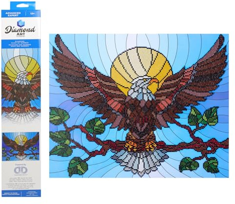 DIAMOND ART BY LEISURE ARTS Diamond Painting Kits for Adults 16X20 Advanced Stain Glass Eagle, Full Drill, Art Kits, Dimond Art, for Adults, Kit