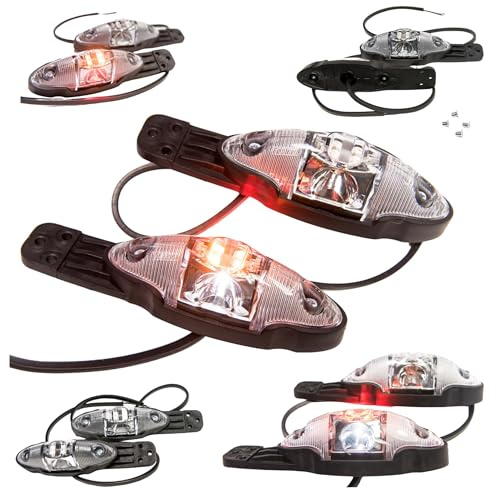 Web Truck 2 x LED Umrissleuchte Begrenzungsleuchte Positionsleuchte Hängend 12-24V, 3 Farben: weiß, rot, orange für LKW PKW Anhänger, Trailer, Wohnwagen usw.