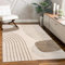 Paco Home Teppich Wohnzimmer Schlafzimmer Moderner Kurzflor glänzendes Palmen-Muster Florales Design Geometrisch Hoch-Tief-Effekt 3D, Grösse:200x290 cm, Farbe:Beige 3