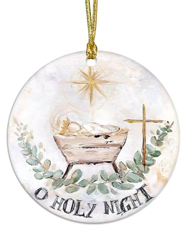 Nativity Religious Ornaments 2024 | Christmas Nativity Scene Ornaments, O Holy Night, Silent Night Birth of Jesus