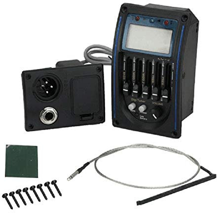 Oewnvmd Prener LC5 Un 5 Bande Pickup per Chitarra Acustica Preamplificatore EQ LCD Tuner Piezo Equalizer