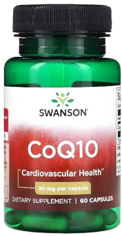 Swanson - CoQ10 - Soutien de la Santé Cardiaque | Énergie Cellulaire et Antioxydation - 60 Capsules