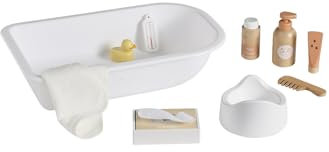 VERTBAUDET Set d'accessoires Bain Poupon en Bois FSC® Blanc TU