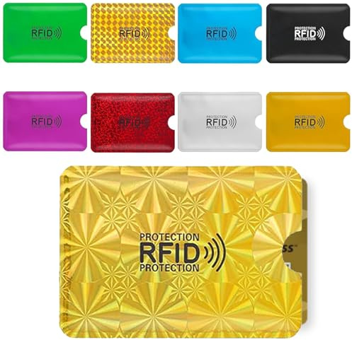 Colorful RFID Card Holder, 9 Pcs Credit Card Protector RFID Blocking Card, Card Protector Sleeves, RFID Blocking Sleeves for Women Men