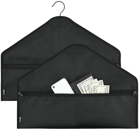 Feuerfester Safe mit Schloss, verstecktes Sicherheitsfach, geheimer Safe für Geldaufbewahrung, wasserdichter Kleiderbügel-Safe, unter hängender Kleidung mit Tasche zum Verstecken von Wertsachen für