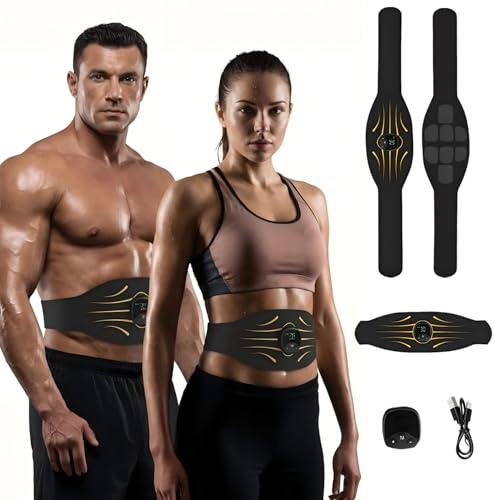 Zhailyn EMS Trainingsgerät Ganzkörper, Bauchtrainer Elektrisch Muskelstimulator EMS Bauchmuskeltrainer Fitness Electric Stimulators 10 Modi & 30 Intensitäten Zero Hard Homeful Übung