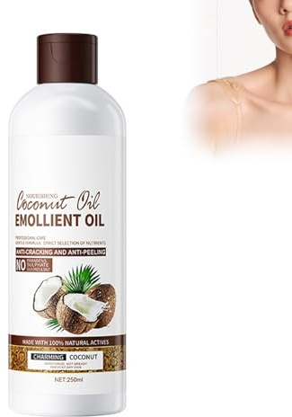 Olio Di Cocco per Il Corpo 250ml, Olio Idratante, Olio per La Cura Della Pelle Anti Invecchiamento, Olio Corpo Idratante Pelle Secca Vellutante, Ridurre Le Linee