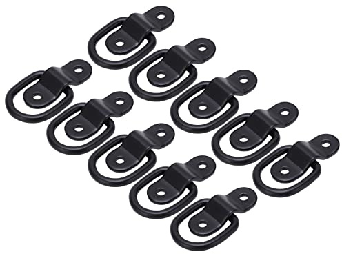 10 set di ancoraggi di ancoraggio, anello a D multifunzione per carichi pesanti 550 kg, montaggio superficiale ad alta resistenza, gancio di ancoraggio per, furgone, barca, per (Nero)
