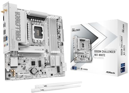 ASRock B860M Challenger WiFi White mATX Motherboard, Intel Core Ultra (Series 2), DDR5 8666+ (OC), PCIe 5.0, 2.5G LAN, WiFi 7, Dr.MOS